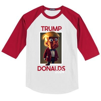 Donald Trump And Byron Donalds Election 2024 Gift Kids Colorblock Raglan Jersey