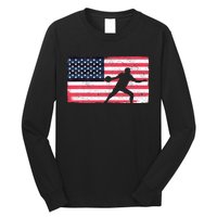 Discus Thrower American Flag Track And Field Throwing Discus Long Sleeve Shirt