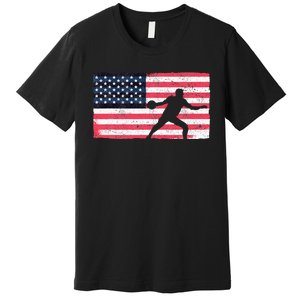 Discus Thrower American Flag Track And Field Throwing Discus Premium T-Shirt