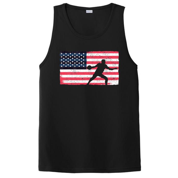 Discus Thrower American Flag Track And Field Throwing Discus PosiCharge Competitor Tank