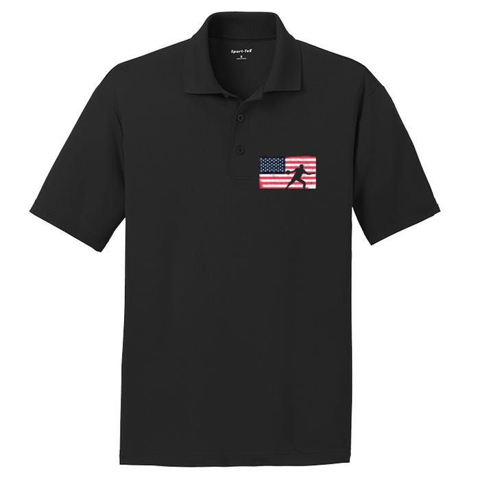 Discus Thrower American Flag Track And Field Throwing Discus PosiCharge RacerMesh Polo