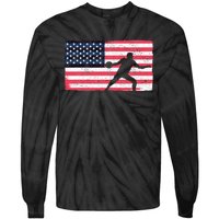 Discus Thrower American Flag Track And Field Throwing Discus Tie-Dye Long Sleeve Shirt