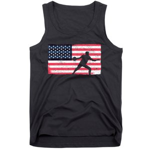 Discus Thrower American Flag Track And Field Throwing Discus Tank Top