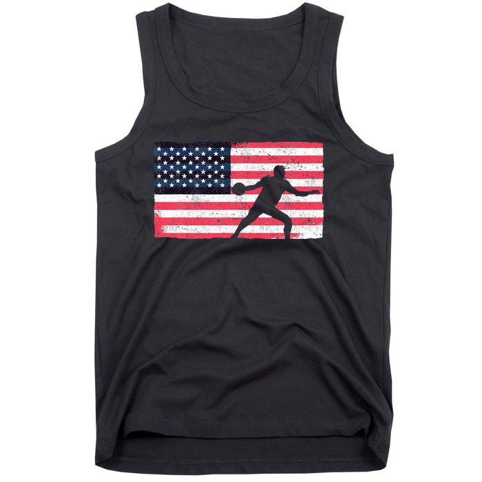 Discus Thrower American Flag Track And Field Throwing Discus Tank Top