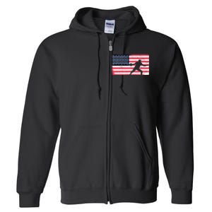 Discus Thrower American Flag Track And Field Throwing Discus Full Zip Hoodie