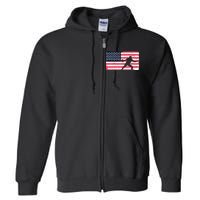 Discus Thrower American Flag Track And Field Throwing Discus Full Zip Hoodie