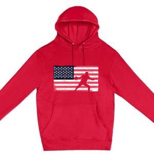 Discus Thrower American Flag Track And Field Throwing Discus Premium Pullover Hoodie