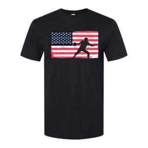 Discus Thrower American Flag Track And Field Throwing Discus Softstyle CVC T-Shirt