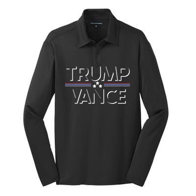 Donald Trump And Jd Vance Election 2024 Gift Silk Touch Performance Long Sleeve Polo