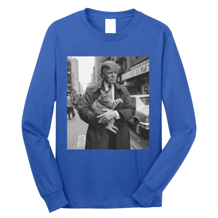 Donald Trump And Cat In Nyc Cute Gift Long Sleeve Shirt