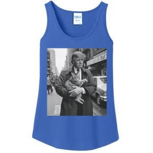 Donald Trump And Cat In Nyc Cute Gift Ladies Essential Tank