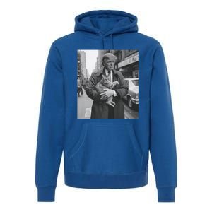 Donald Trump And Cat In Nyc Cute Gift Premium Hoodie