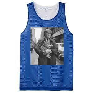 Donald Trump And Cat In Nyc Cute Gift Mesh Reversible Basketball Jersey Tank