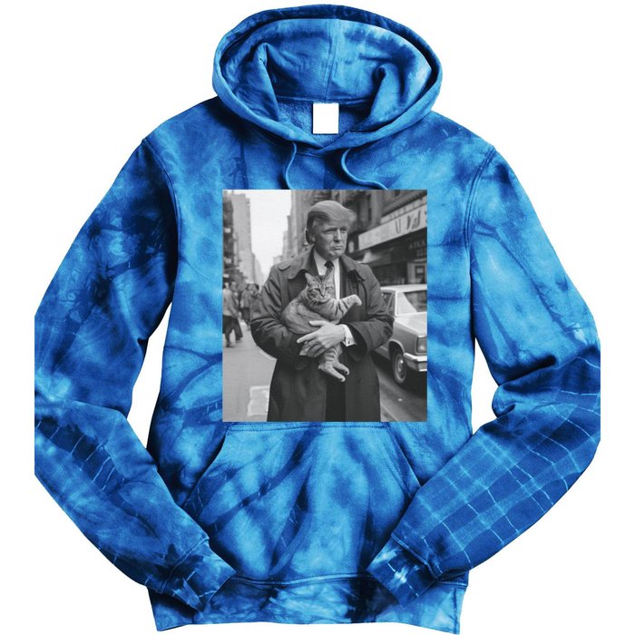 Donald Trump And Cat In Nyc Cute Gift Tie Dye Hoodie