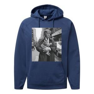 Donald Trump And Cat In Nyc Cute Gift Performance Fleece Hoodie