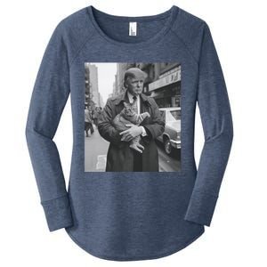 Donald Trump And Cat In Nyc Cute Gift Women's Perfect Tri Tunic Long Sleeve Shirt