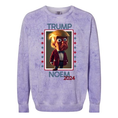 Donald Trump And Kristi Noem Election 2024 Funny Gift Colorblast Crewneck Sweatshirt