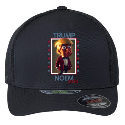 Donald Trump And Kristi Noem Election 2024 Funny Gift Flexfit Unipanel Trucker Cap