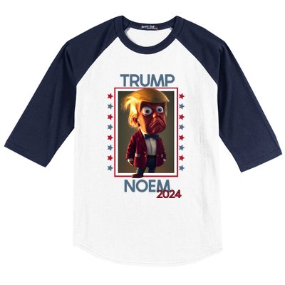 Donald Trump And Kristi Noem Election 2024 Funny Gift Baseball Sleeve Shirt