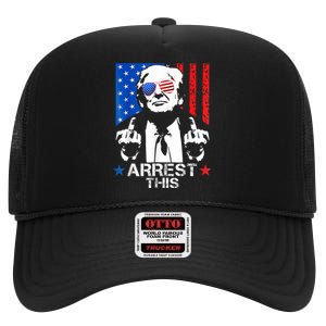 Donald Trump Arrest This Funny 2024 Election High Crown Mesh Back Trucker Hat