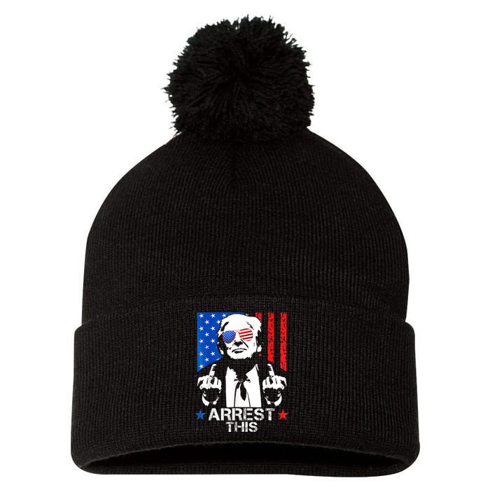 Donald Trump Arrest This Funny 2024 Election Pom Pom 12in Knit Beanie