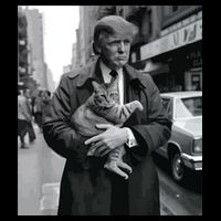 Donald Trump And Cat In Nyc Cooling Performance Crew T-Shirt