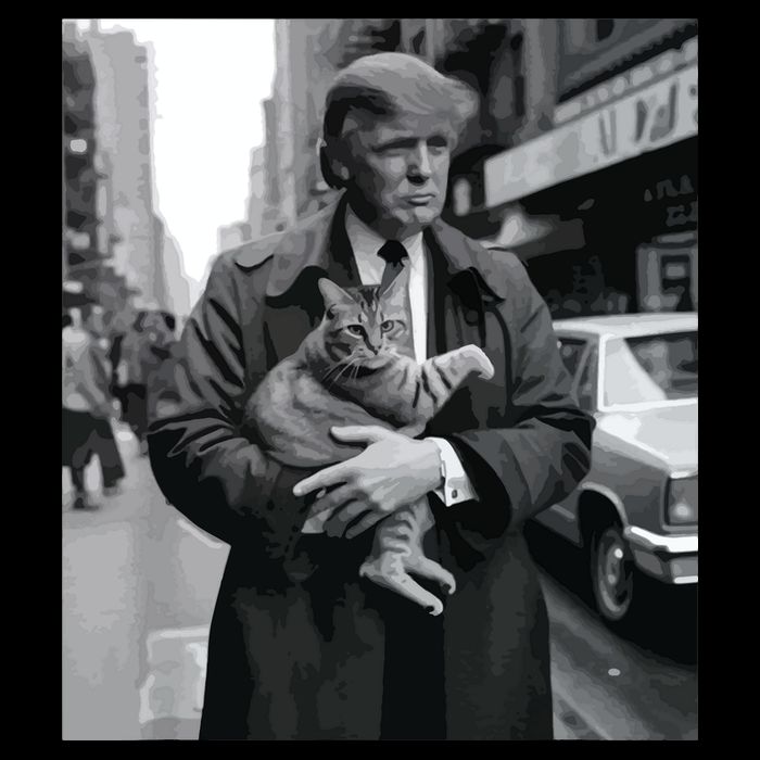 Donald Trump And Cat In Nyc Cooling Performance Crew T-Shirt