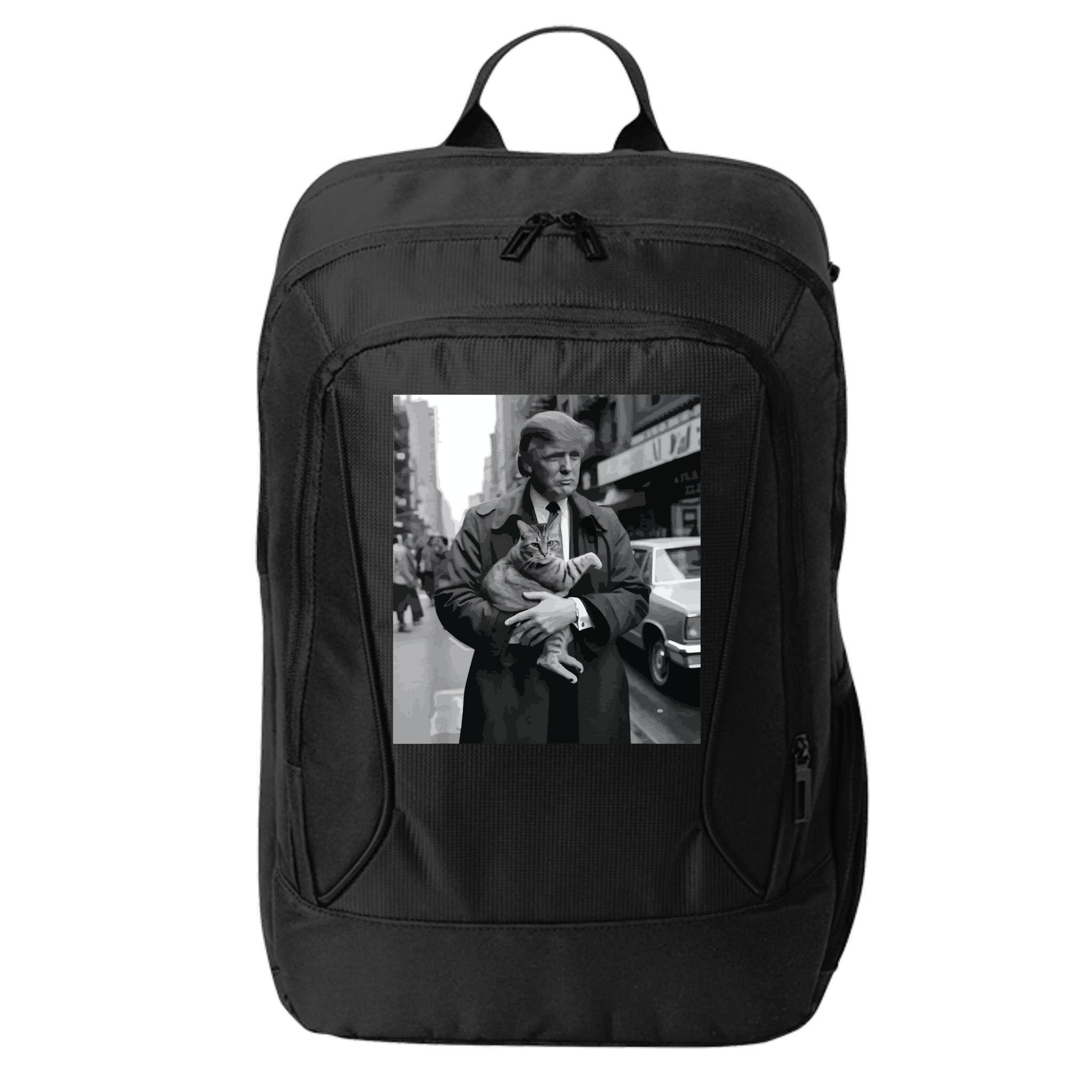 Donald Trump And Cat In Nyc City Backpack