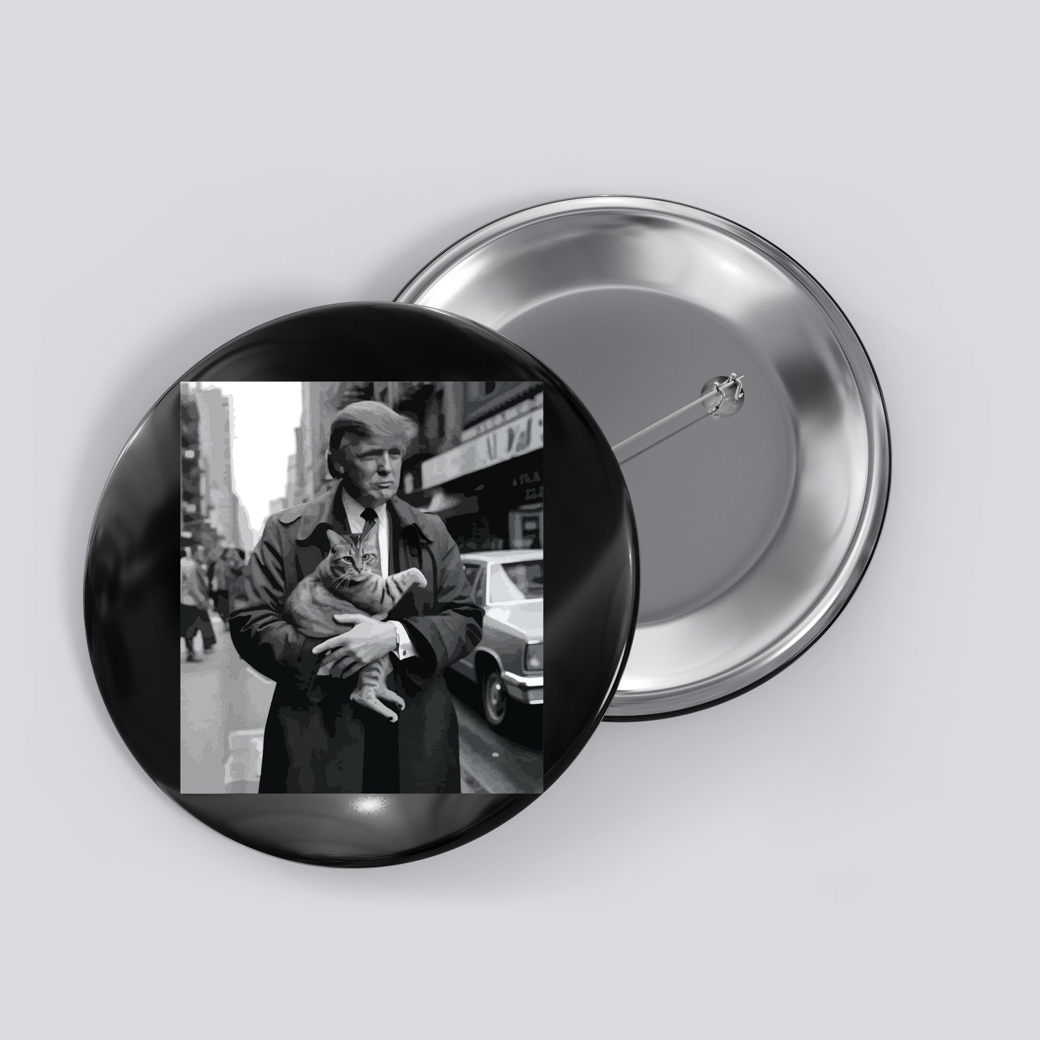 Donald Trump And Cat In Nyc Button