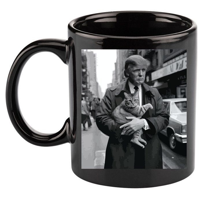 Donald Trump And Cat In Nyc 11oz C Handle Ceramic Mug