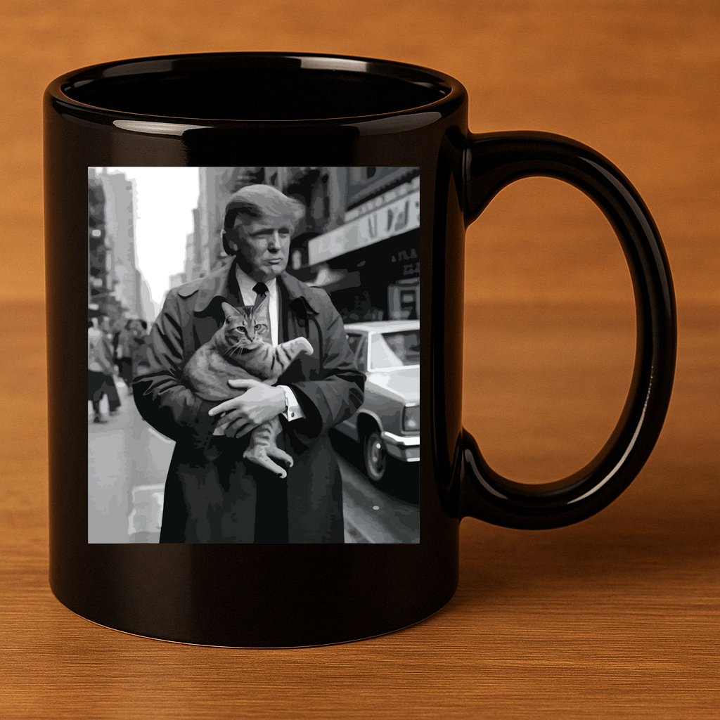 Donald Trump And Cat In Nyc 11oz C Handle Ceramic Mug