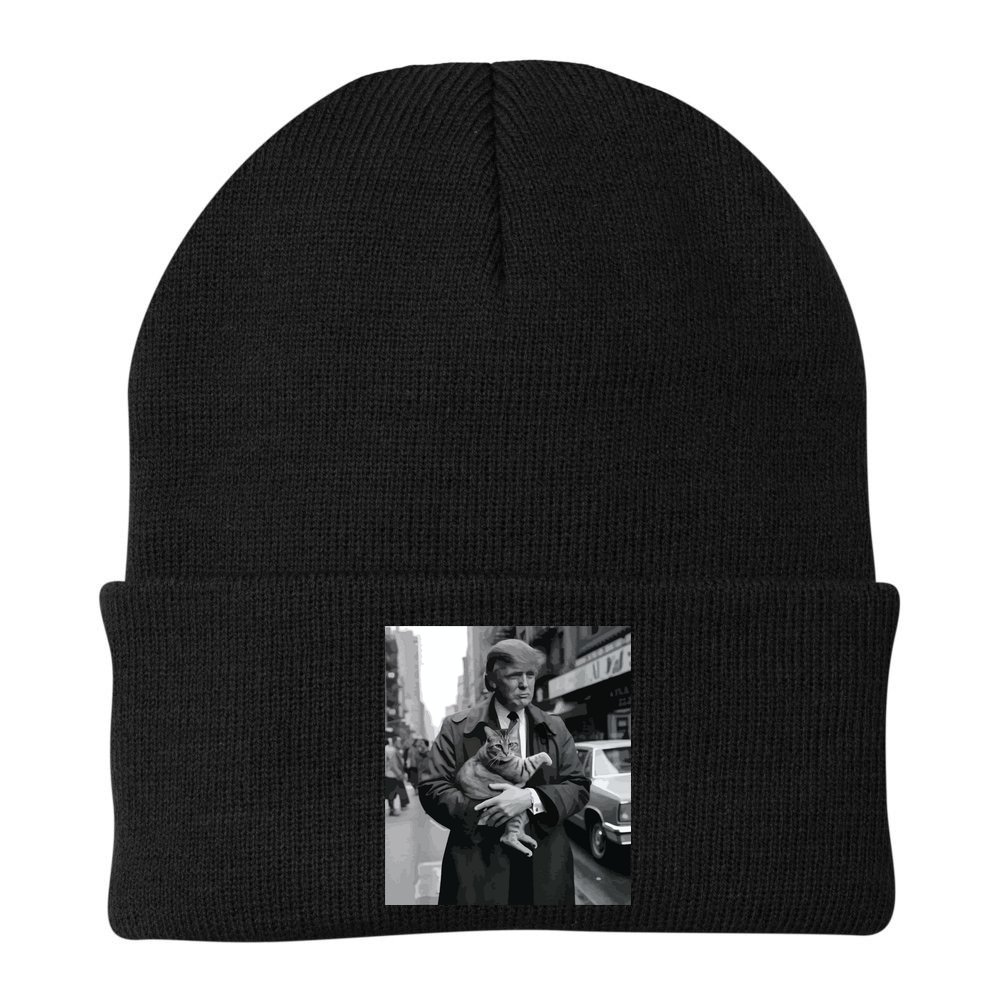 Donald Trump And Cat In Nyc Beanie