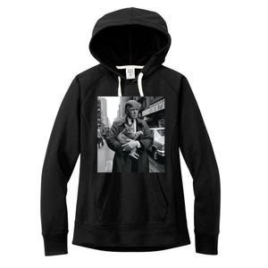 Donald Trump And Cat In Nyc Women's Fleece Hoodie