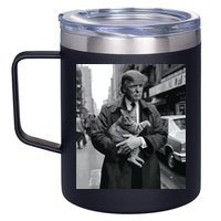 Donald Trump And Cat In Nyc 12oz Stainless Steel Coffee Mug