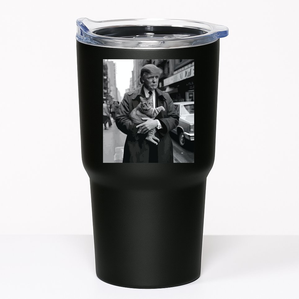 Donald Trump And Cat In Nyc Tumbler