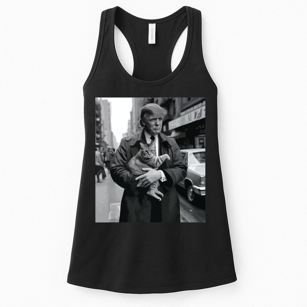 Donald Trump And Cat In Nyc Womens Tank Top