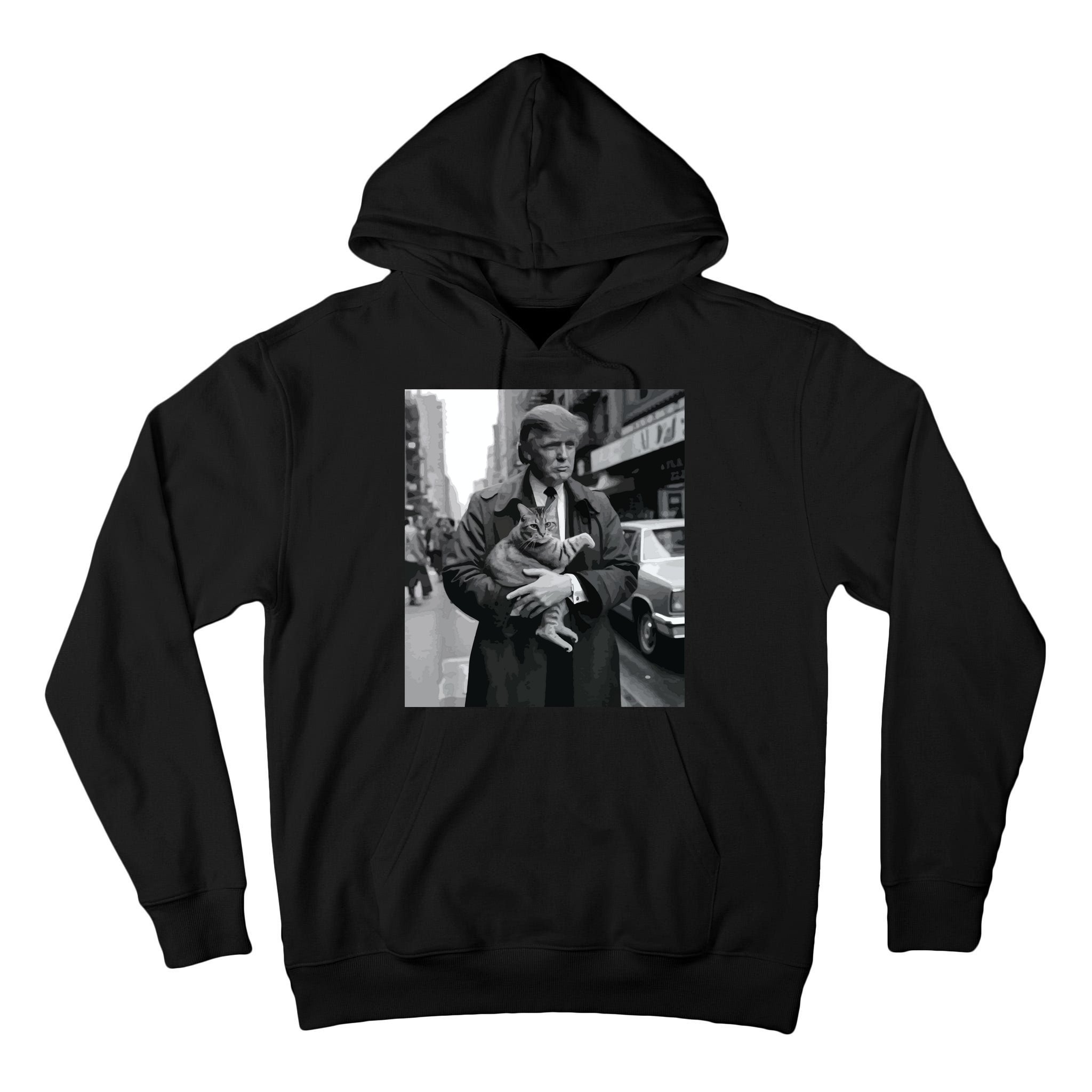 Donald Trump And Cat In Nyc Tall Hoodie