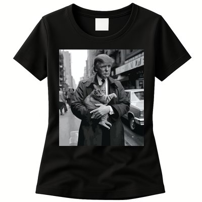 Donald Trump And Cat In Nyc Womens T-Shirt