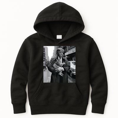 Donald Trump And Cat In Nyc Kids Hoodie