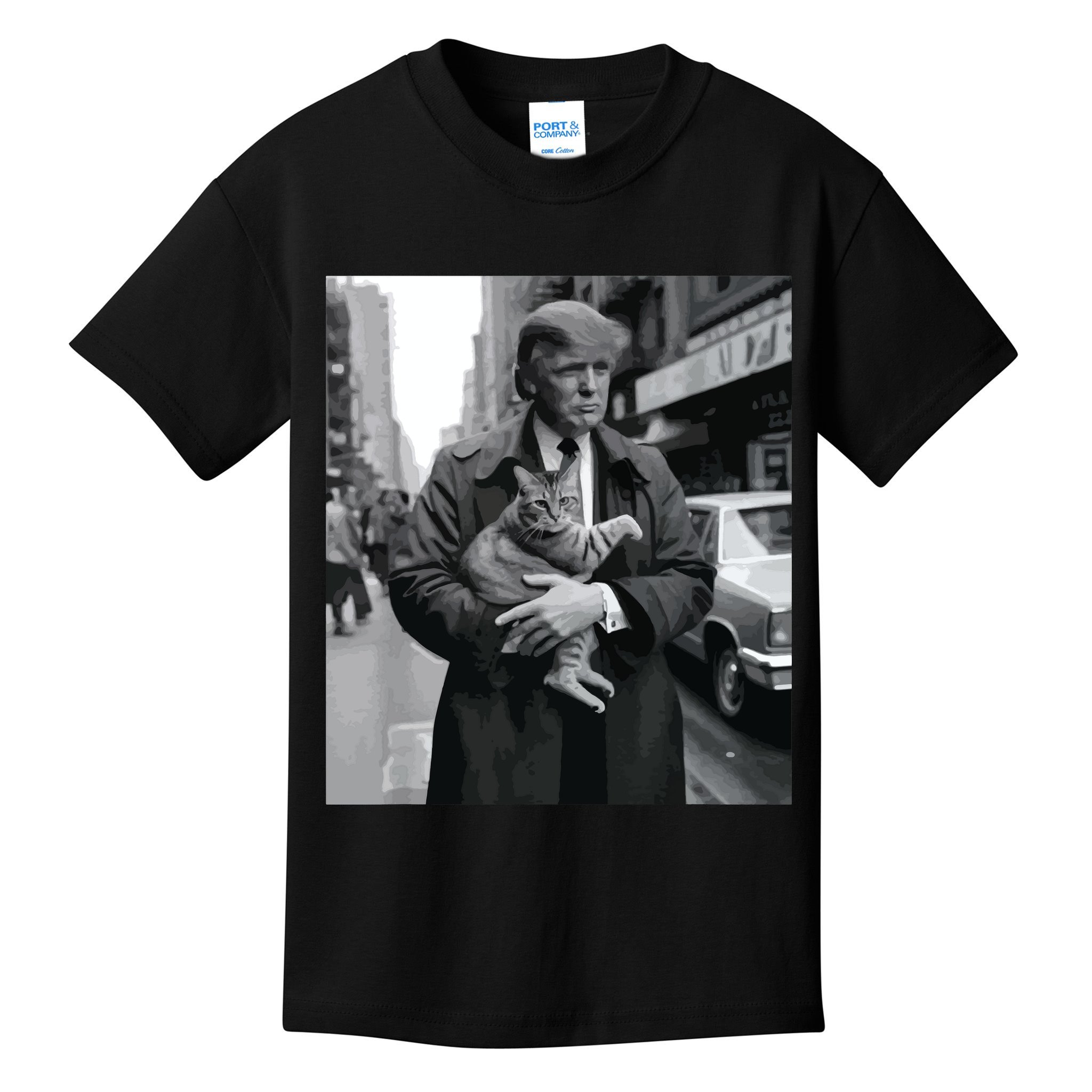 Donald Trump And Cat In Nyc Kids T-Shirt