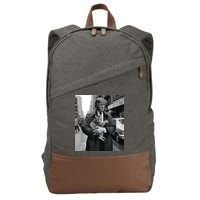 Donald Trump And Cat In Nyc Cotton Canvas Backpack