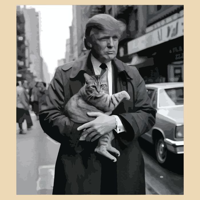 Donald Trump And Cat In Nyc Doggie Tank