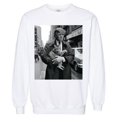 Donald Trump And Cat In Nyc Garment-Dyed Sweatshirt