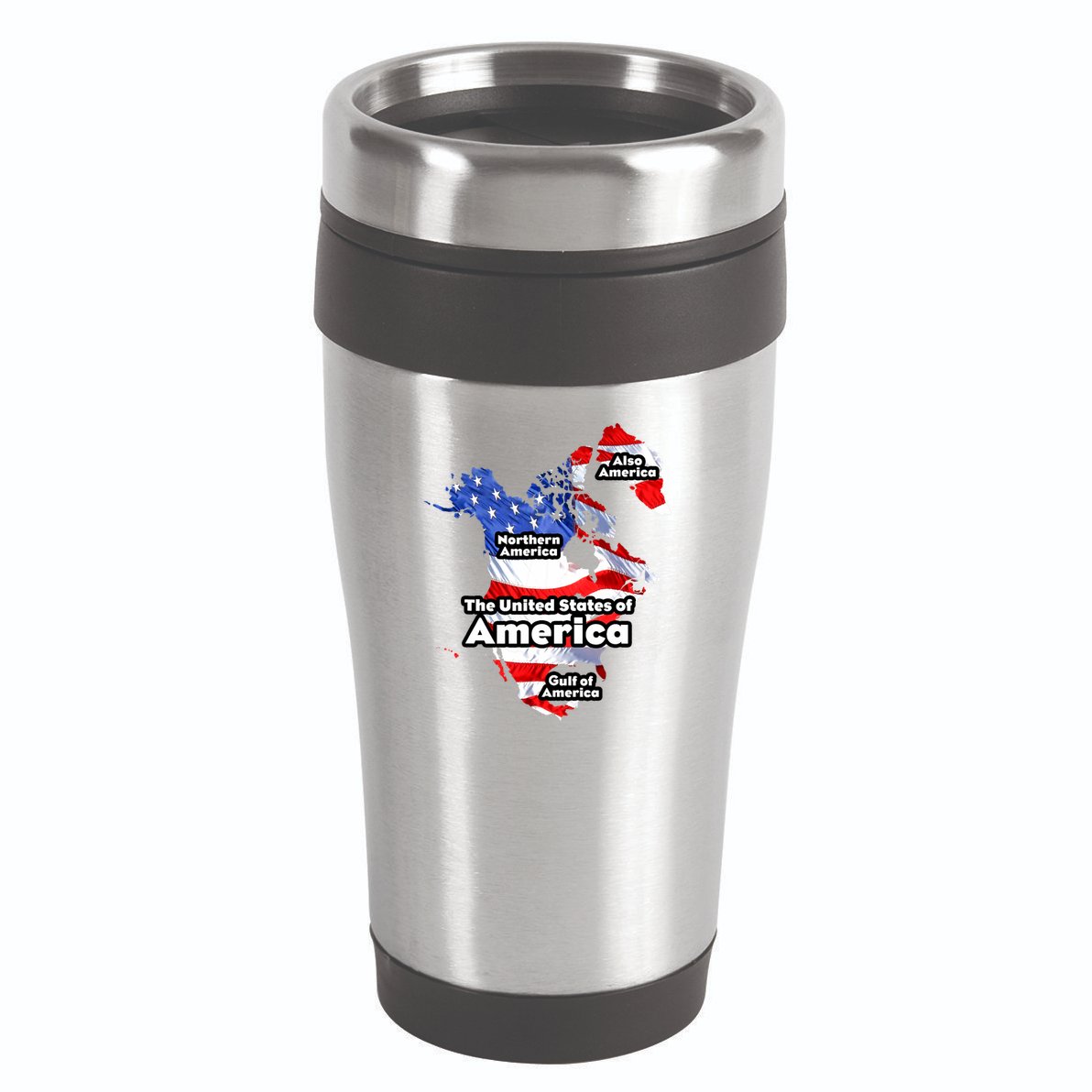 Donald Trump American Flag Canada Greenland Gulf Map 16oz Travel Tumbler