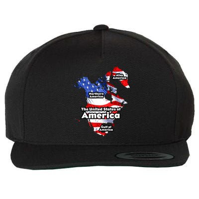 Donald Trump American Flag Canada Greenland Gulf Map Wool Snapback Cap