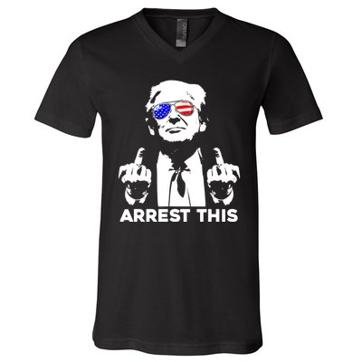 Donald Trump Arrest This Fingers 2024 Election V-Neck T-Shirt