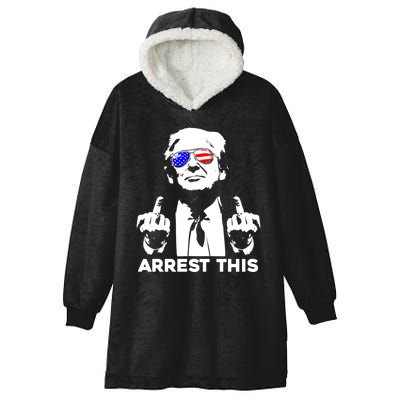 Donald Trump Arrest This Fingers 2024 Election Hooded Wearable Blanket