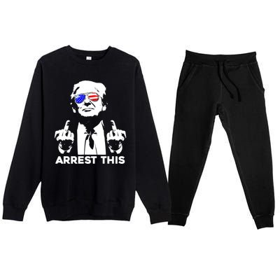 Donald Trump Arrest This Fingers 2024 Election Premium Crewneck Sweatsuit Set