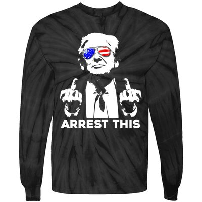 Donald Trump Arrest This Fingers 2024 Election Tie-Dye Long Sleeve Shirt