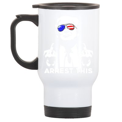 Donald Trump Arrest This Fingers 2024 Election Stainless Steel Travel Mug